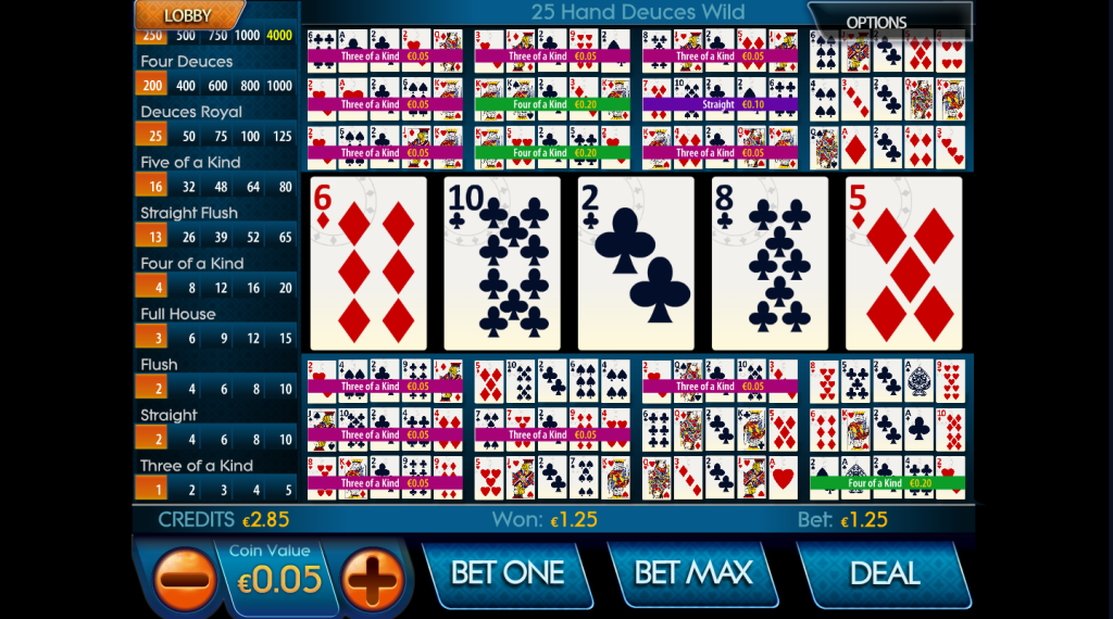 Video Poker 25 linii