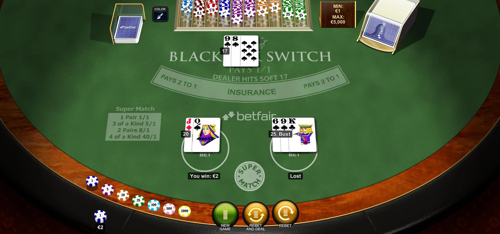BlackJack-Switch-zasady